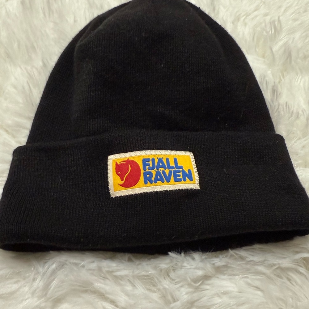 Fjallraven Black Knit Beanie Hat